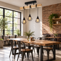 Lustra Vintage Wood Hexagonal 3