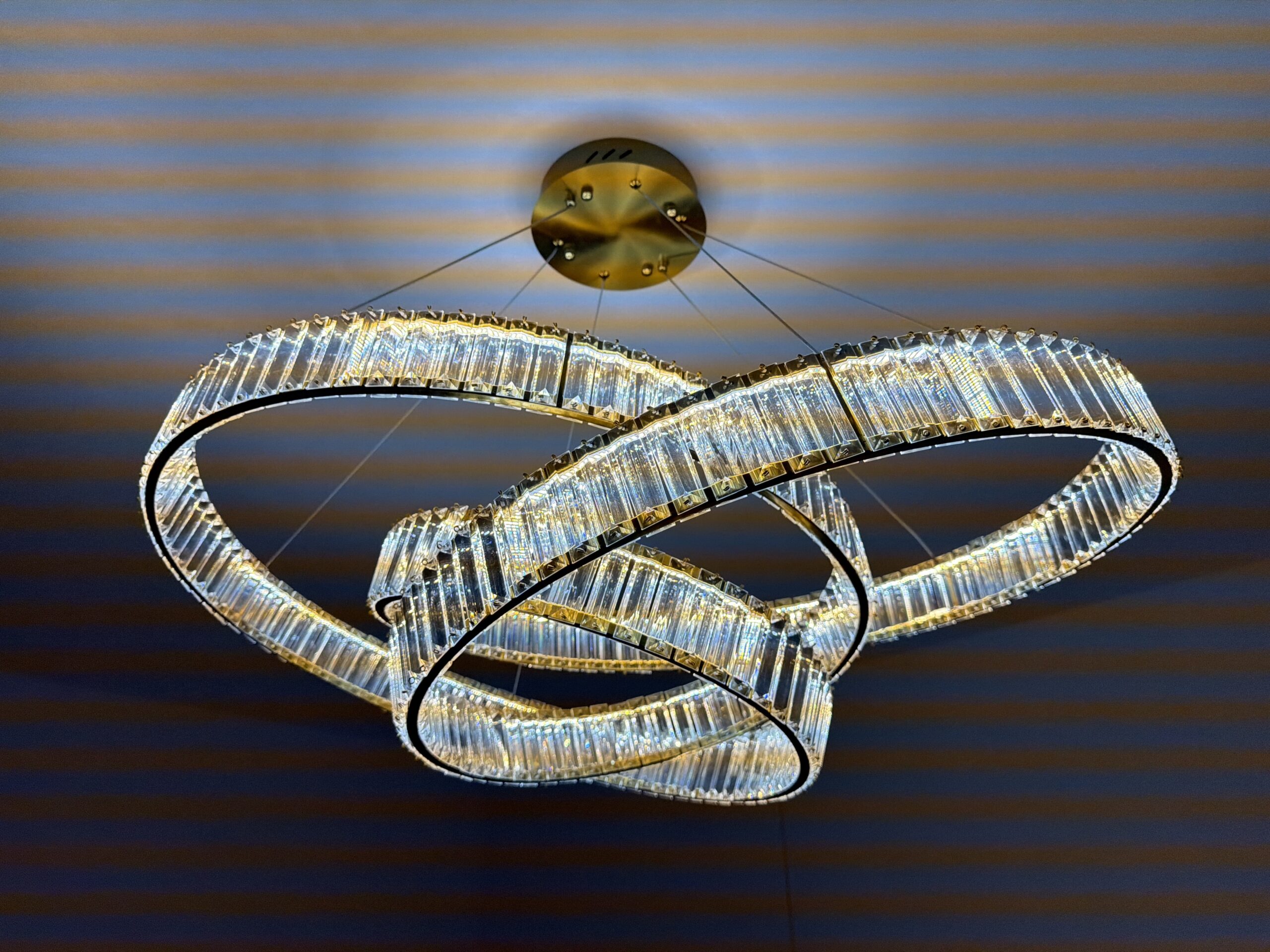 Candelabru LED 100W Cristal Infinity Auriu 100 cm photo review