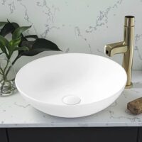 Lavoar pe blat, Ceramica, Alb, Rotund, Premium - IMAGE 1