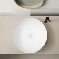 Lavoar pe blat, Ceramica, Alb, Rotund, Premium - IMAGE 3