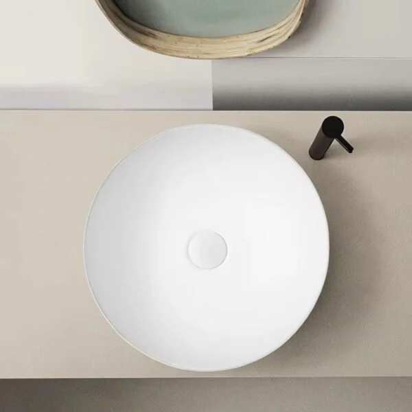 Poza pentru Lavoar pe blat, Ceramica, Alb, Rotund, Premium
