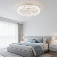 Lustra LED cu ventilator Alba Rotunda Minimalist 1 Glam