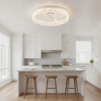 Lustra LED cu ventilator Alba Rotunda Minimalist 1 Glam