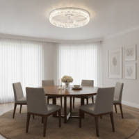 Lustra LED cu ventilator Alba Rotunda Minimalist 1 Glam