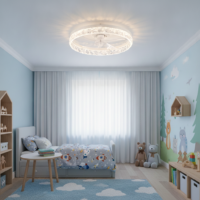 Lustra LED cu ventilator Alba Rotunda Minimalist 1 Glam