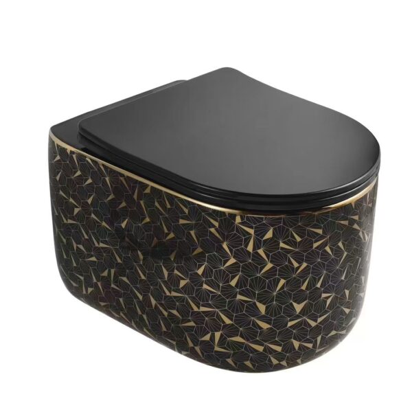 Poza pentru Vas toaleta WC suspendat Style, Negru, Auriu, LDPZ517A