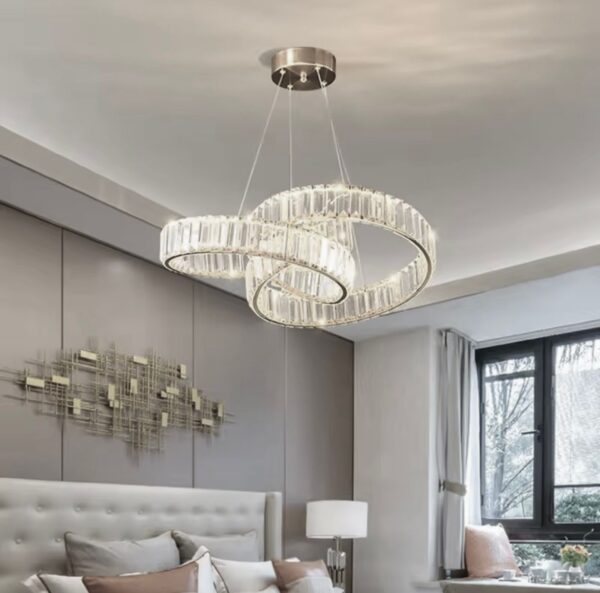 Candelabru LED 80W Cristal Infinity Argintiu