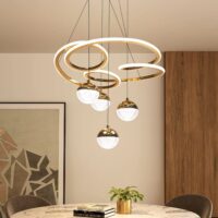 Candelabru LED Celeste Gold (Auriu), 4 globuri - image