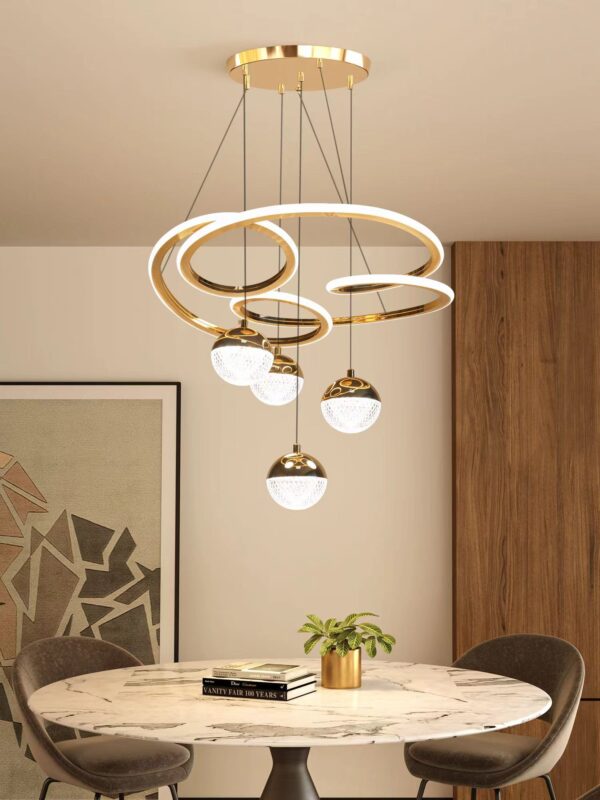 Candelabru LED Celeste Gold (Auriu), 4 globuri - image