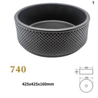 Lavoar Negru, Ceramica, Rotund, pe blat, Premium