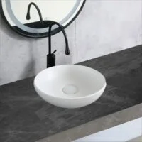 Lavoar pe blat, Ceramica, Alb, Rotund, Premium