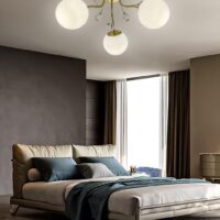 Lustra Cristal Glob Auriu 3