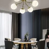 Poza pentru Lustra Cristal Glob Auriu 6