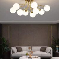 Lustra Cristal Glob Auriu 9