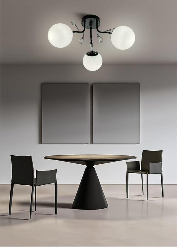 Lustra Cristal Glob Negru 3