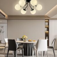 Lustra Cristal Glob Negru 6