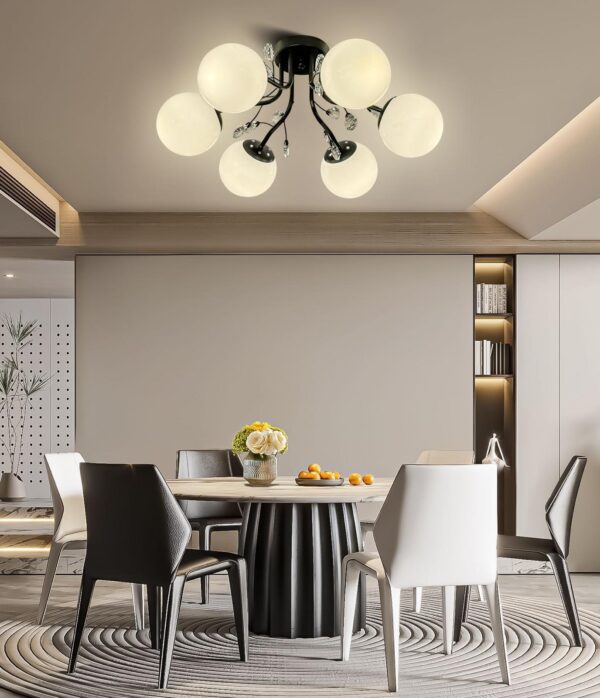 Lustra Cristal Glob Negru 6