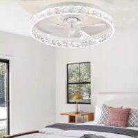 Lustra LED cu ventilator Alba Rotunda Minimalist 1 Glam