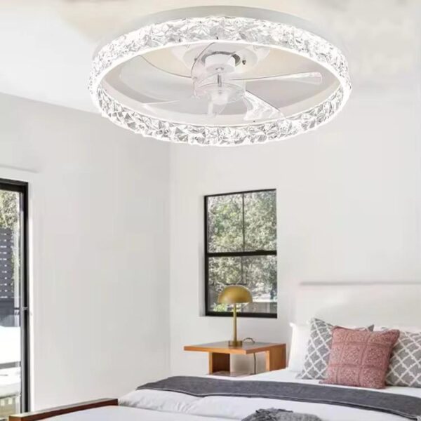Lustra LED cu ventilator Alba Rotunda Minimalist 1 Glam