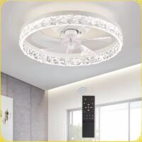 Lustra LED cu ventilator Alba Rotunda Minimalist 1 Glam