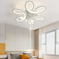 Lustra LED cu ventilator Zaza Alba, telecomanda