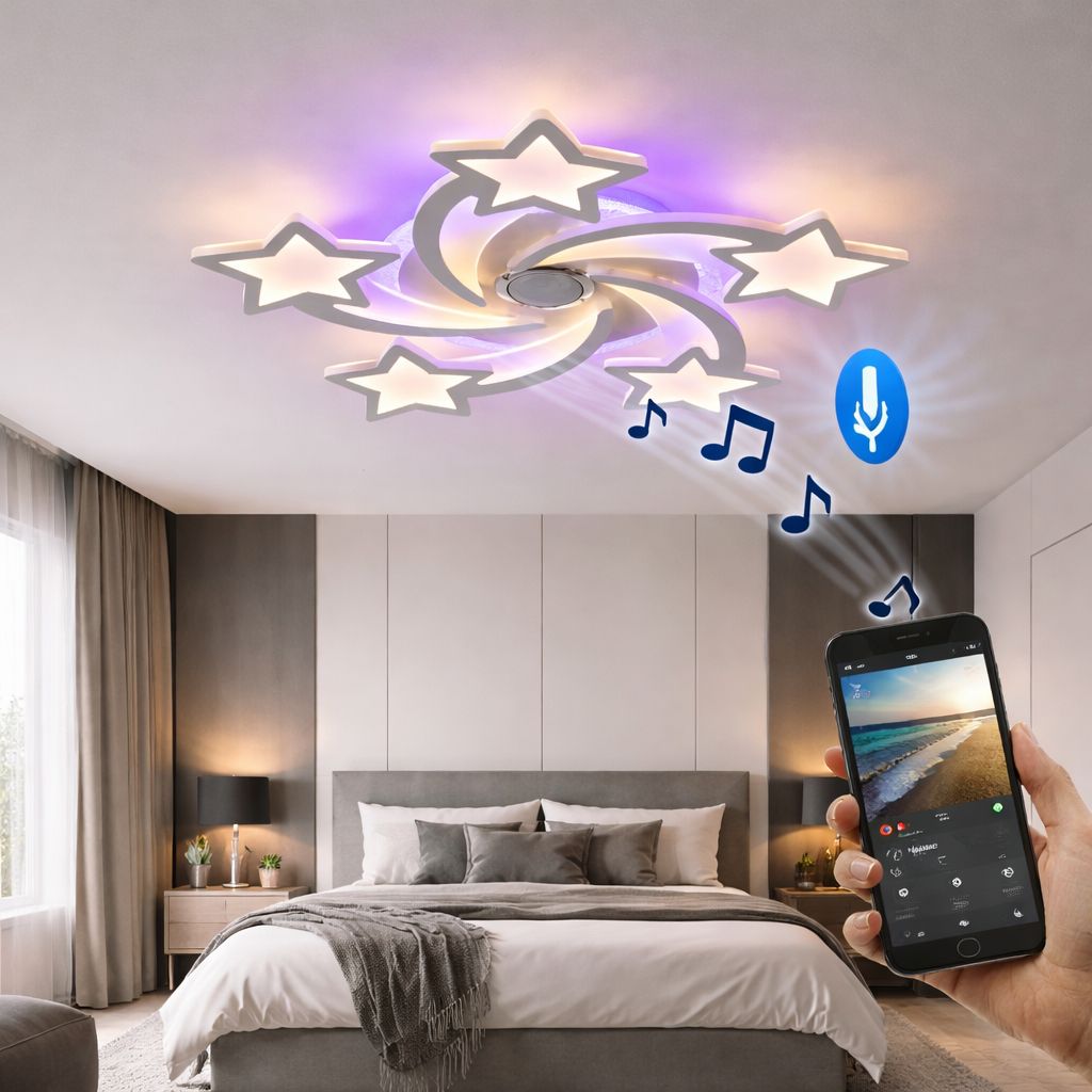 Lustra LED 150W Magic Stars RGB, Difuzor (Boxa), Bluetooth Lustra LED 150W Magic Stars RGB, Difuzor (Boxa), Bluetooth