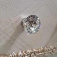Maner Mobila Cristal Rotund Argintiu