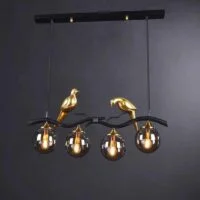 Candelabru Dining Glass Fume Golden Birds- image 3