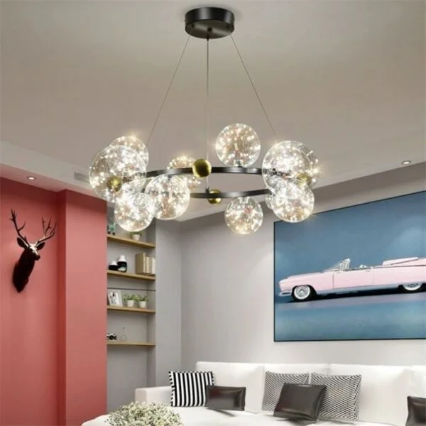 Poza pentru Candelabru LED dormitor 72W Magic Bubbles Negru 60