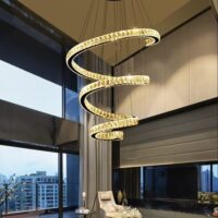 Candelabru scari 160W Cristal Spirala, Telecomanda