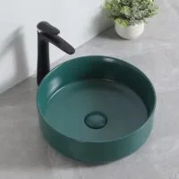 Lavoar rotund pe blat, Ceramica, Verde, Premium LDPHY-8070AYL3