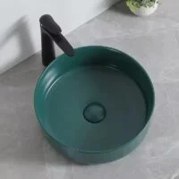 Lavoar rotund pe blat, Ceramica, Verde, Premium LDPHY-8070AYL3