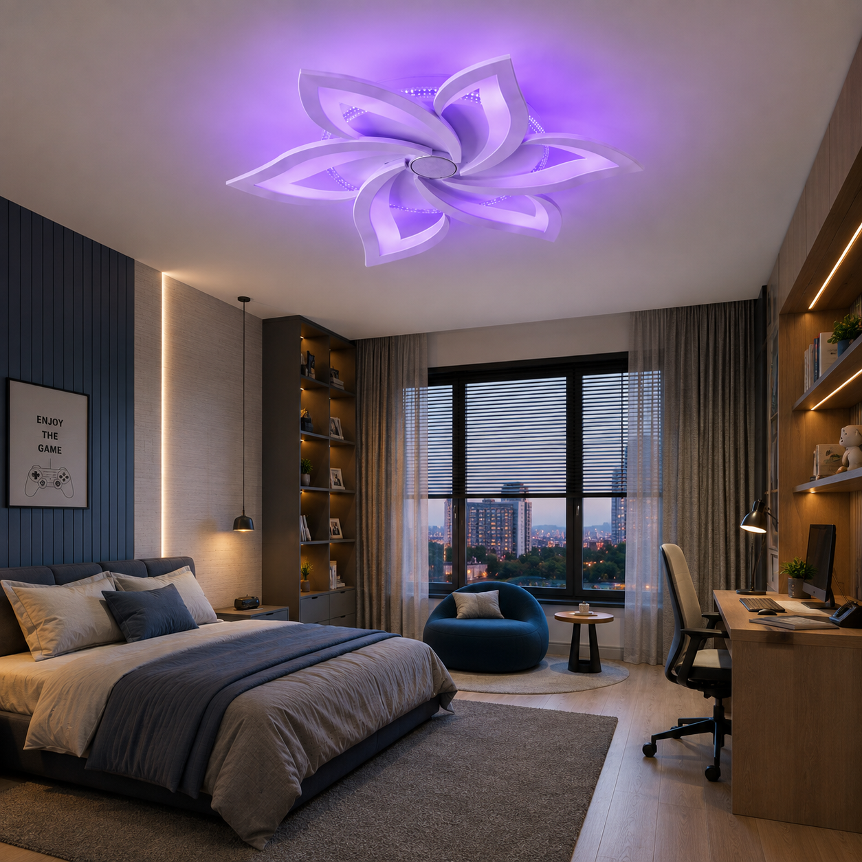 Lustra LED 150W Mini Sun Flower RGB, Difuzor (Boxa), Bluetooth Lustra LED 150W Mini Sun Flower RGB, Difuzor (Boxa), Bluetooth