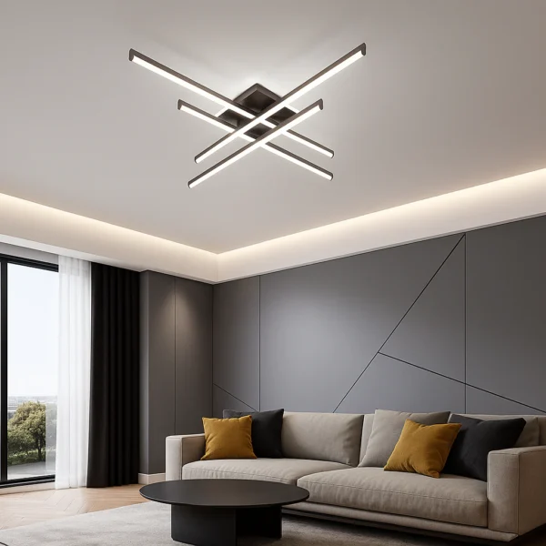 Poza pentru Lustra LED Dormitor 69W Zig Zag Vision Maro 5