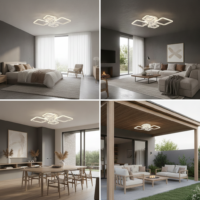 Lustra LED cu ventilator 72W Ceiling 4 (Patrate) Alb