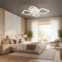 Lustra LED cu ventilator 72W Ceiling 4 (Patrate) Alb