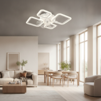 Lustra LED cu ventilator 72W Ceiling 4 (Patrate) Alb