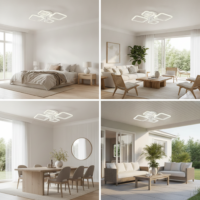 Lustra LED cu ventilator 72W Ceiling 4 (Patrate) Alb