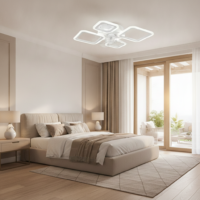 Lustra LED cu ventilator 72W Ceiling 4 (Patrate) Alb