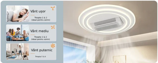 Poza pentru Lustra LED cu ventilator si telecomanda 60W Briza Rotunda