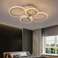 Lustra LED dormitor 80W Rings 4 Cercuri Alb Glam - image 1
