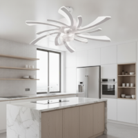 Lustra cu ventilator 114W LED Airia Alba 6
