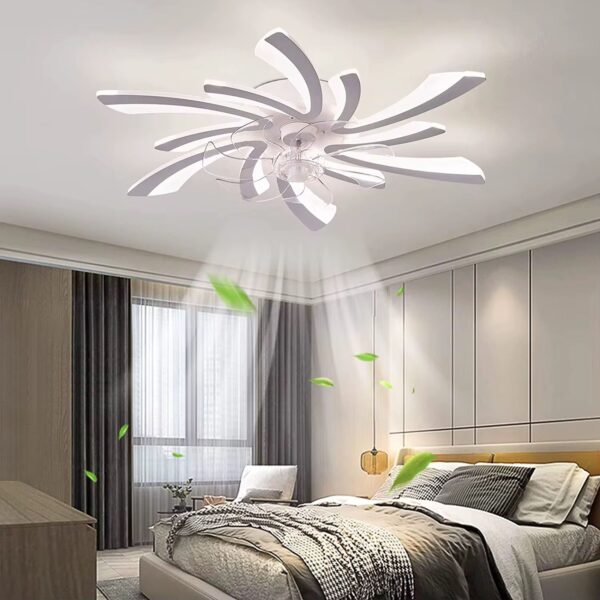 Lustra cu ventilator 114W LED Airia Alba 6