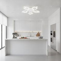 Lustra cu ventilator 114W LED Airia Alba 6