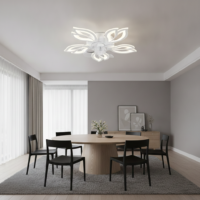 Lustra cu ventilator 114W LED Airia Alba 6