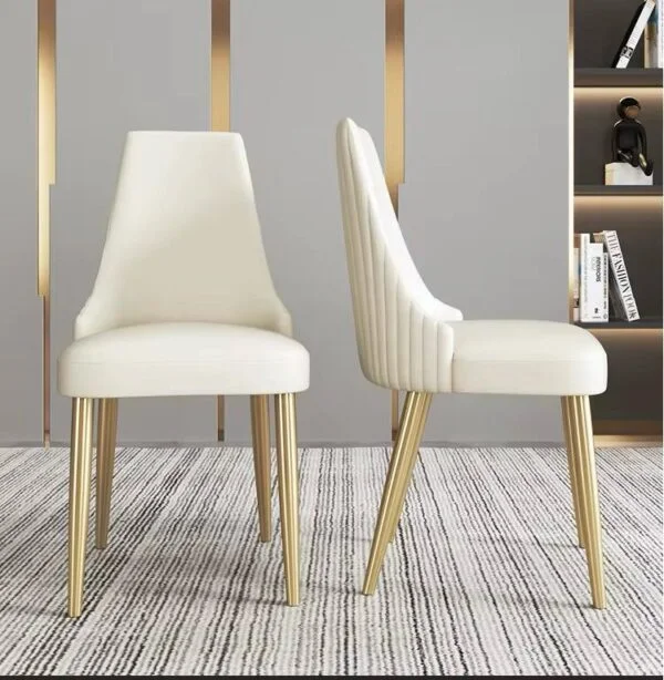 Poza pentru Scaun Dining Catifea Premium Crem/Beige/Auriu