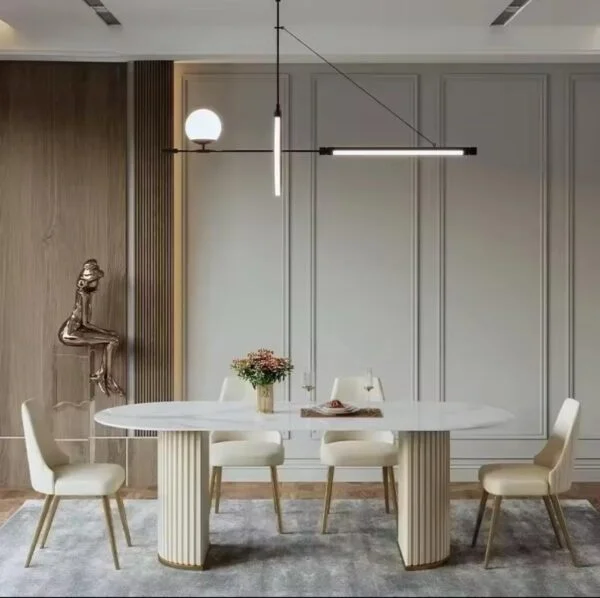 Poza pentru Scaun Dining Catifea Premium Crem/Beige/Auriu