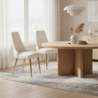 Scaun Dining Catifea Premium Crem/Beige/Auriu