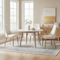 Scaun Dining Catifea Premium Crem/Beige/Auriu