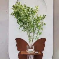 Tablou LED decorativ Fluture, cu Vaza si Crengute